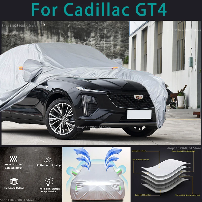 

For Cadillac GT4 210T Waterproof Full Car Covers Outdoor Sun uv protection Dust Rain Snow Protective Auto Protective cover