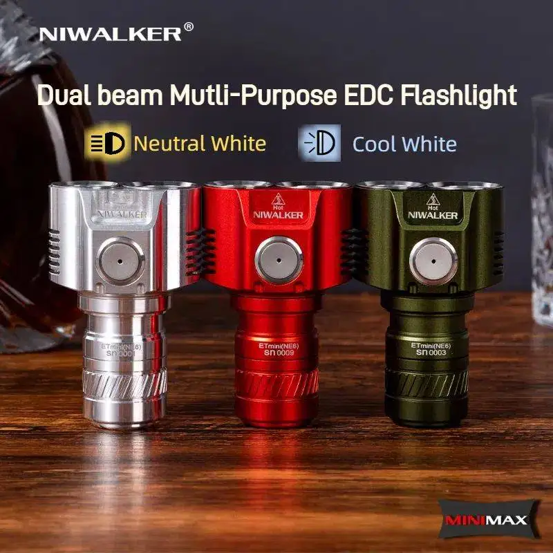 Niwalker ETmini NE6 Dual Head 3200lm EDC Flashlight