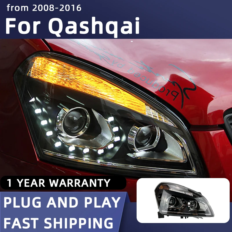 

Car Styling Headlights for Nissan Dualis LED Head Lamp 2007-2016 Qashqai LED Headlight DRL Signal Projector Lens Automotive