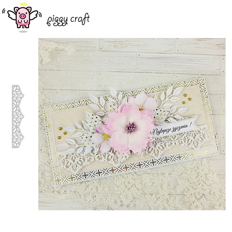 Piggy Craft metal cutting dies cut die mold Lace edge decoration Scrapbook paper craft knife mould blade punch stencils dies