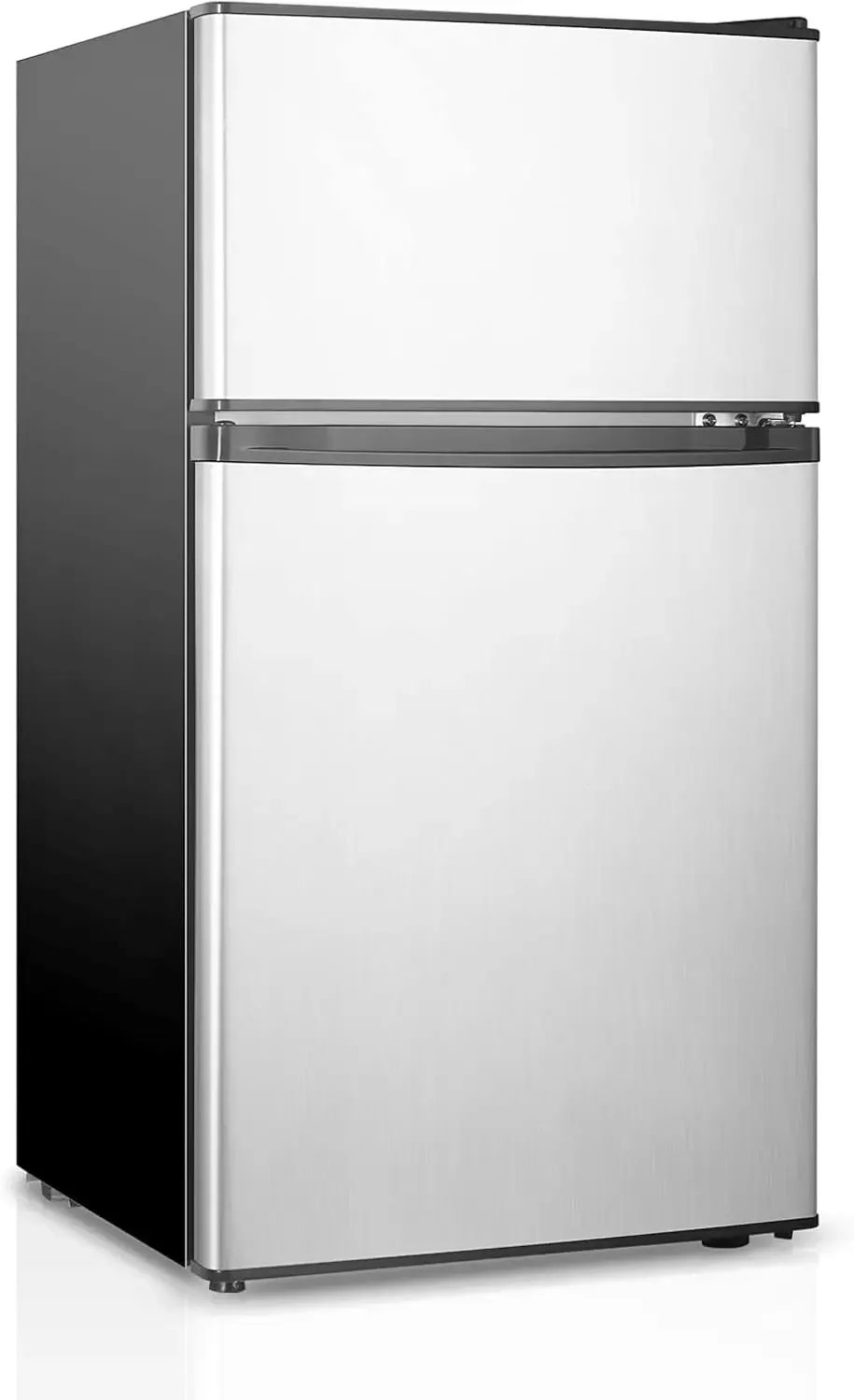 Fridge With Freezer,3.2 Cu.Ft Compact Refrigerator,Mini Refrigerator With 2 Doors For Bedroom,Office,Kitchen,Apartment,Dorm(sliv