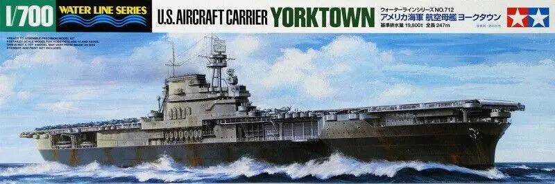 

Tamiya 31712 1/700 Scale Model Kit WWII U.S Aircraft Carrier USS Yorktown CV-5 Model Building