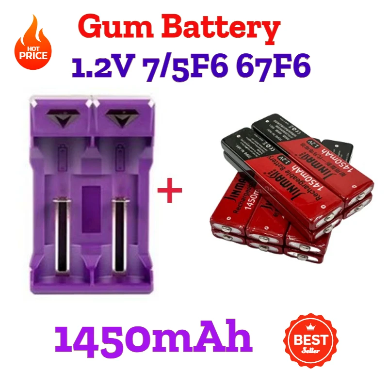 Original 1.2V 7/5F6 67F6 1450mAh NiMH Gum Battery 7/5 F6 Battery for Panasonic MD CD Cassette Player Lithium Battery