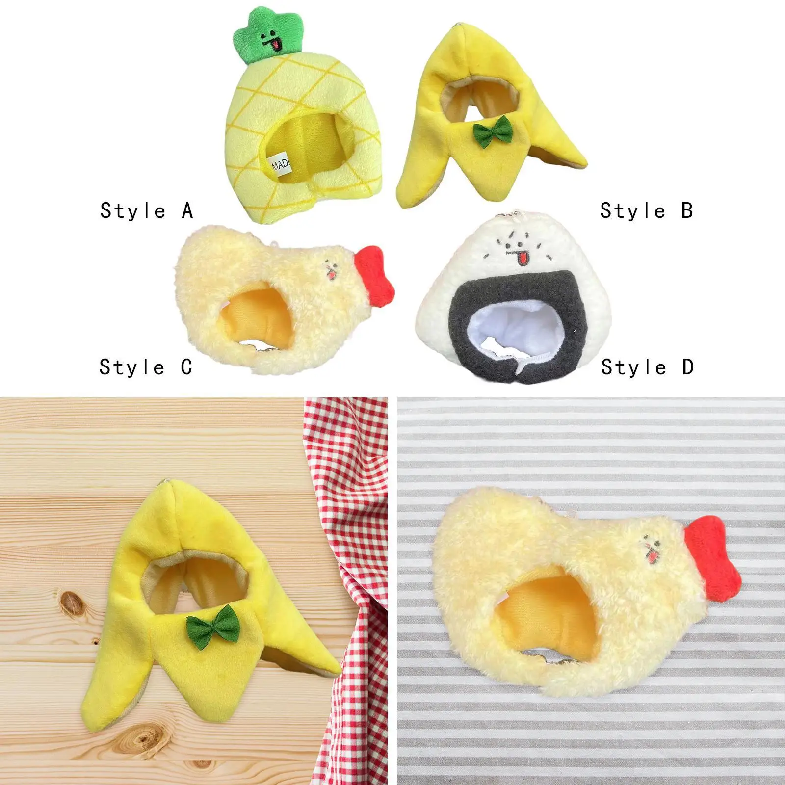 4inch Plush Doll Hat Soft Fabric Lightweight for Photo Prop Pet Cat Headwear