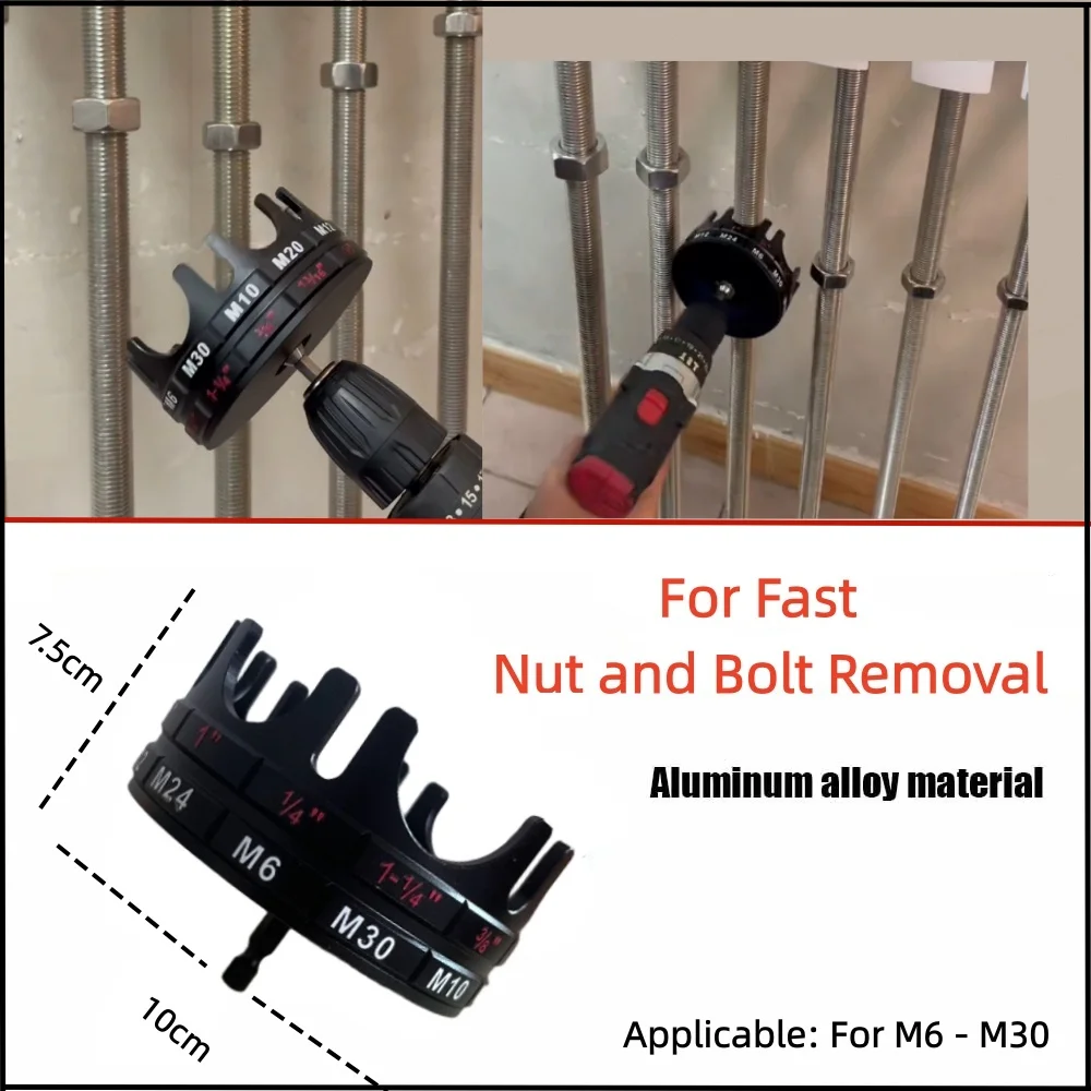 Quick Nut Setter Slotted Wing Nut Drive Kit Portable Attachment No Slipping Maintenance for Home Technicians Projects Automotive