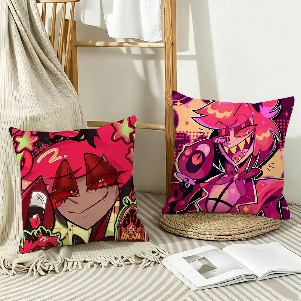 Hazbin Hotel Demon A-Alastor Pillow Case Pattern Printed Pillowcase For Living Room Sofa Cushion Cover