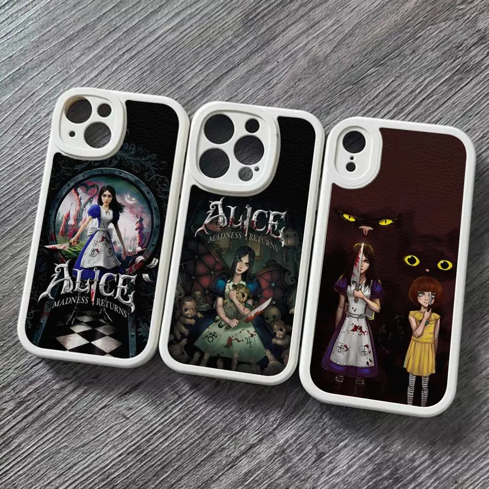 Game A-Alice Madness R-Returns Phone Case For Iphone 16 15 14 13 Pro Max 12 11 Mini X Xr Xs 7 8 Puls Cover