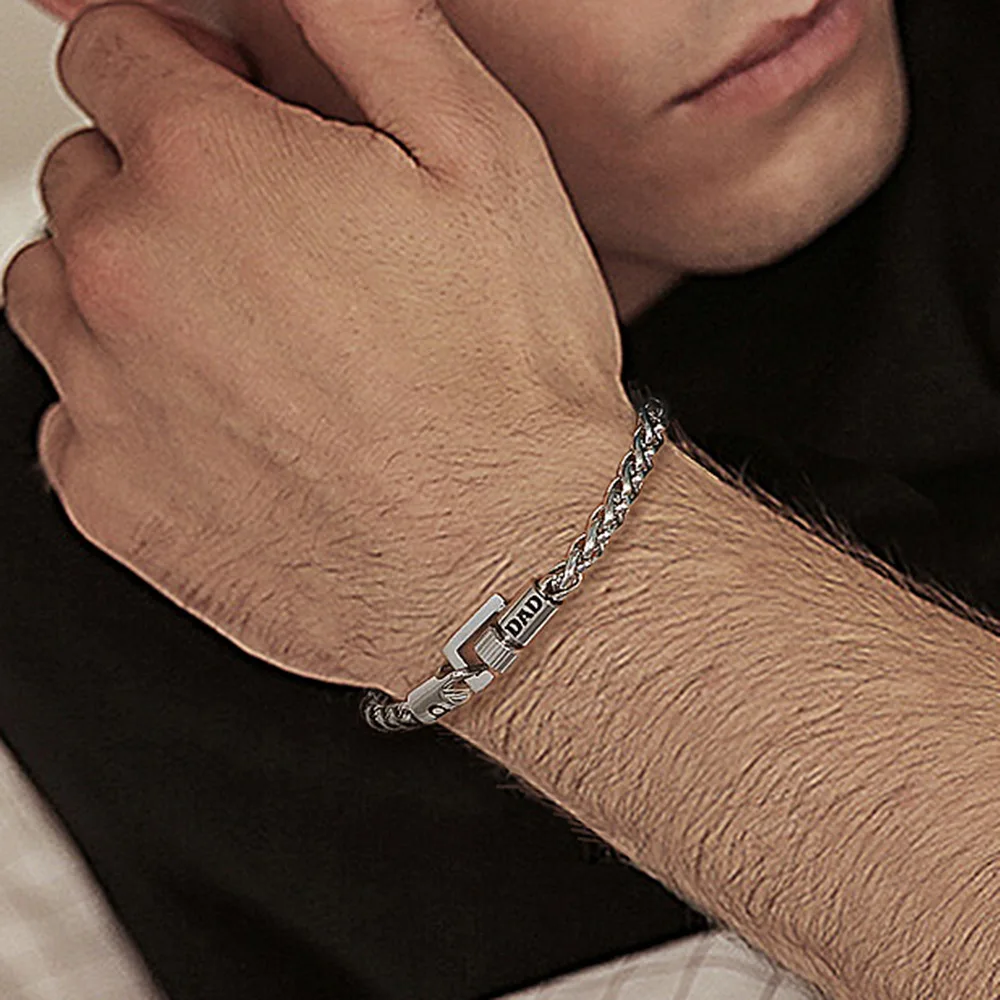 

Custom Name Engraving Bracelet for Dad Men Bracelet accept Dropshiping pulseras de acero inoxidable Man Bracelet