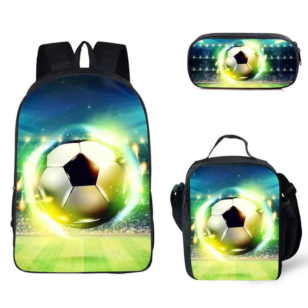 

Harajuku Youthful Ice and fire Foot Ball 3D Print 3pcs/Set Student Travel bags Laptop Daypack Backpack Lunch Bag Pencil Case