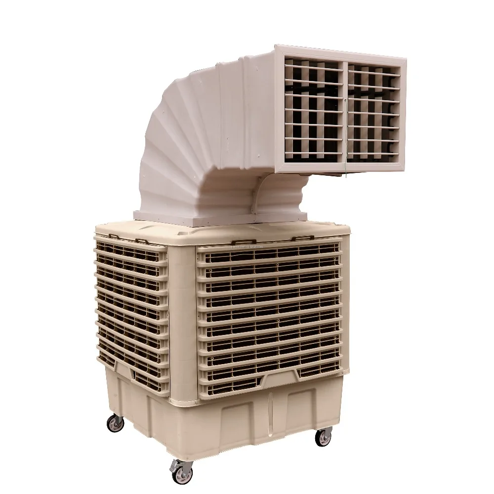Industrial Evaporative Cooler, Large Water Tank, High Airflow, Portable Air Conditioning, Mobile Cooling System