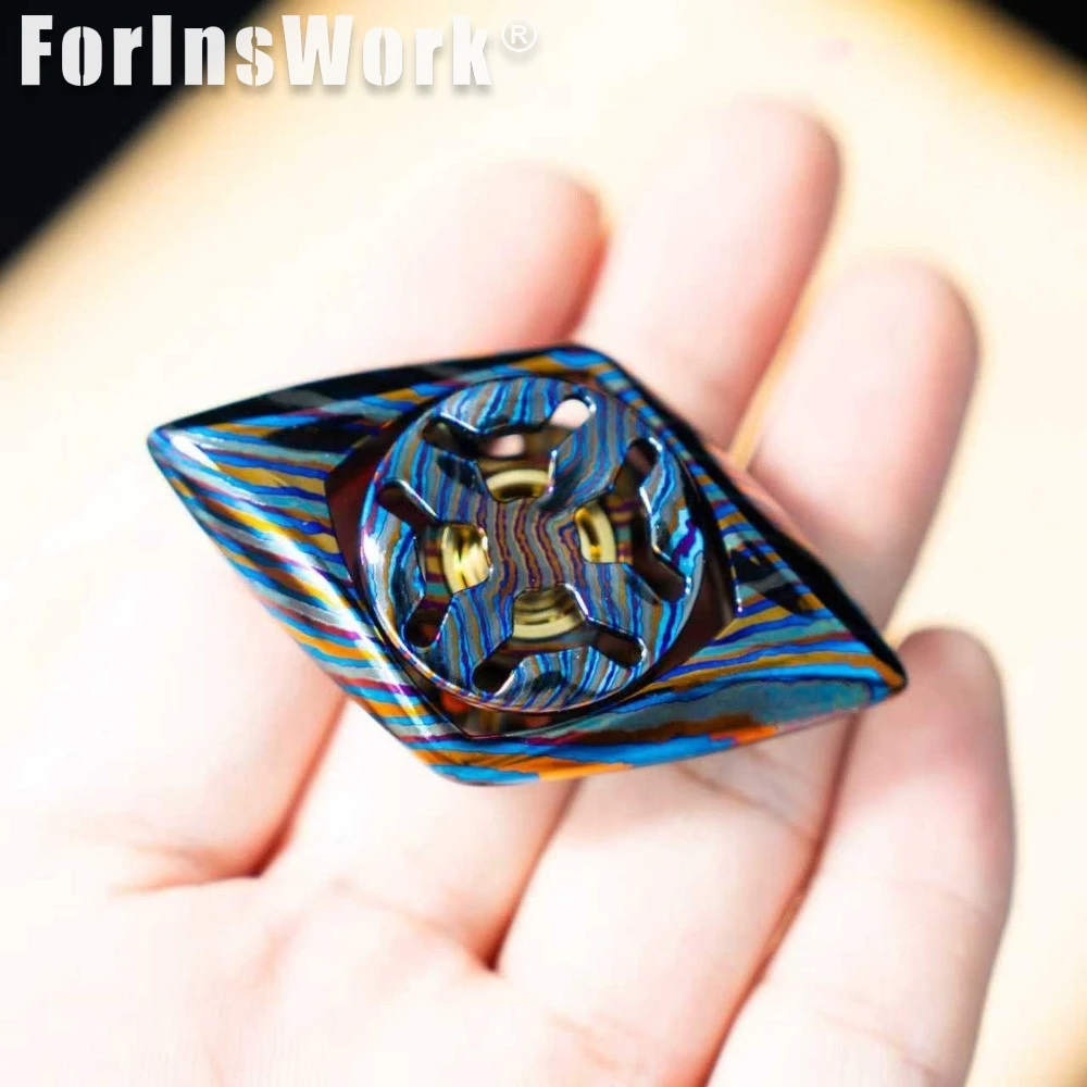 DB EDC Timascus dubbellaagse fidget-spinner voor lage temperaturen - EDC-speelgoed met stressverlichting van premium materiaal |   Soepel handgevoel