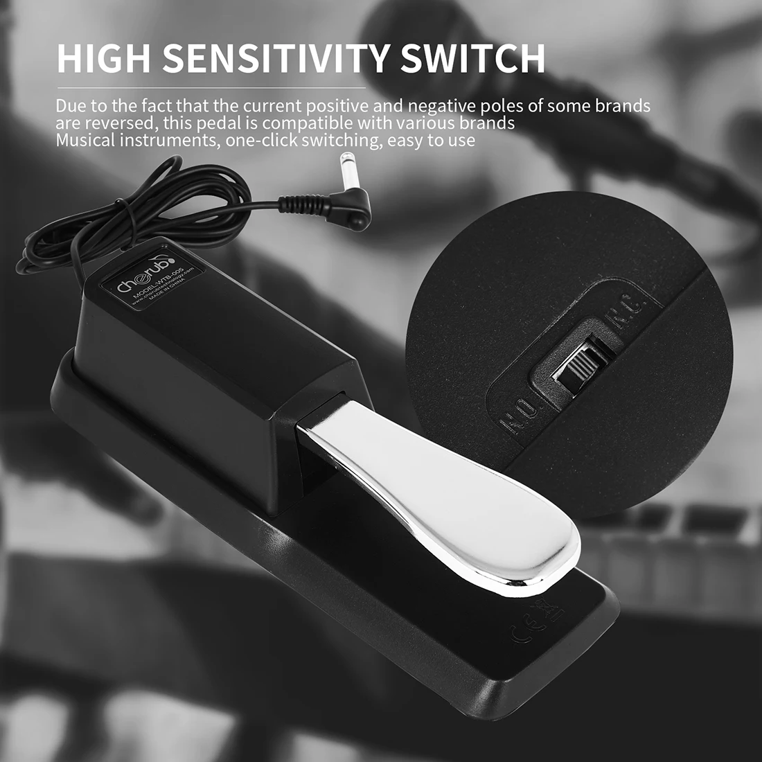 دواسة M MBAT مع مفتاح قطبي للوحة المفاتيح MIDI Synth البيانو الرقمي طبل البيانو الكهربائي ملحقات الآلات الموسيقية #4