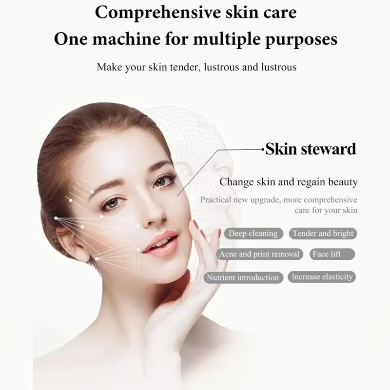 3 IN 1 Macchina di bellezza ad ultrasuoni Lifting facciale ad ultrasuoni Dispositivo di bellezza per massaggio degli occhi Cura della pelle Pulizia dei pori Massaggiatore SPA facciale