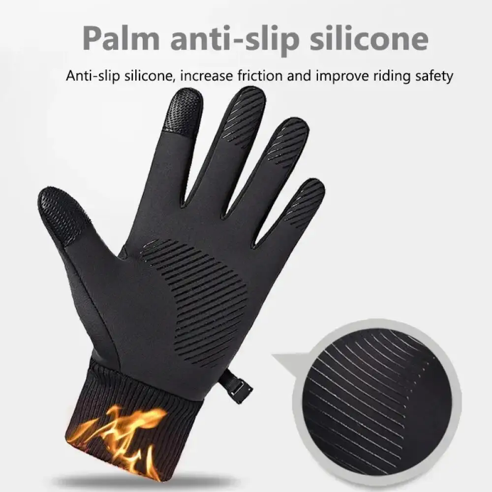 Inverno quente dedos completos à prova dwindproof água à prova de vento ciclismo esportes ao ar livre correndo motocicleta esqui tela toque luvas