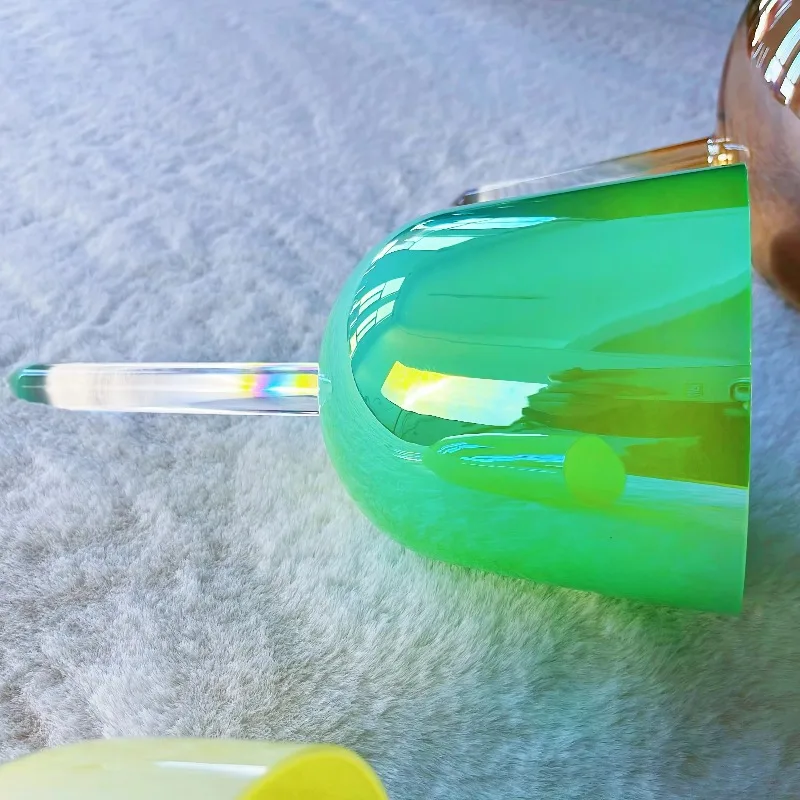 Campana tibetana in cristallo colorato, manico per alchimia, ciotola tibetana in cristallo di quarzo