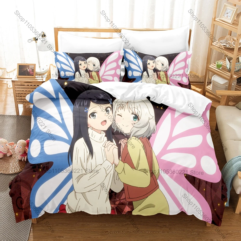 Cool Saving 80000 Gold in Another World 3PCS Bedding Set Anime Print Soft Microfiber Duvet Cover Pillowcase