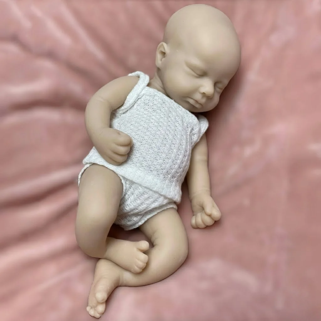 33CM Open Mount Reborn Dolls Unpainted Loulou Full Body Soft Solid Silicone Reborn Doll Reborn De Silicona Cuerpo Entero
