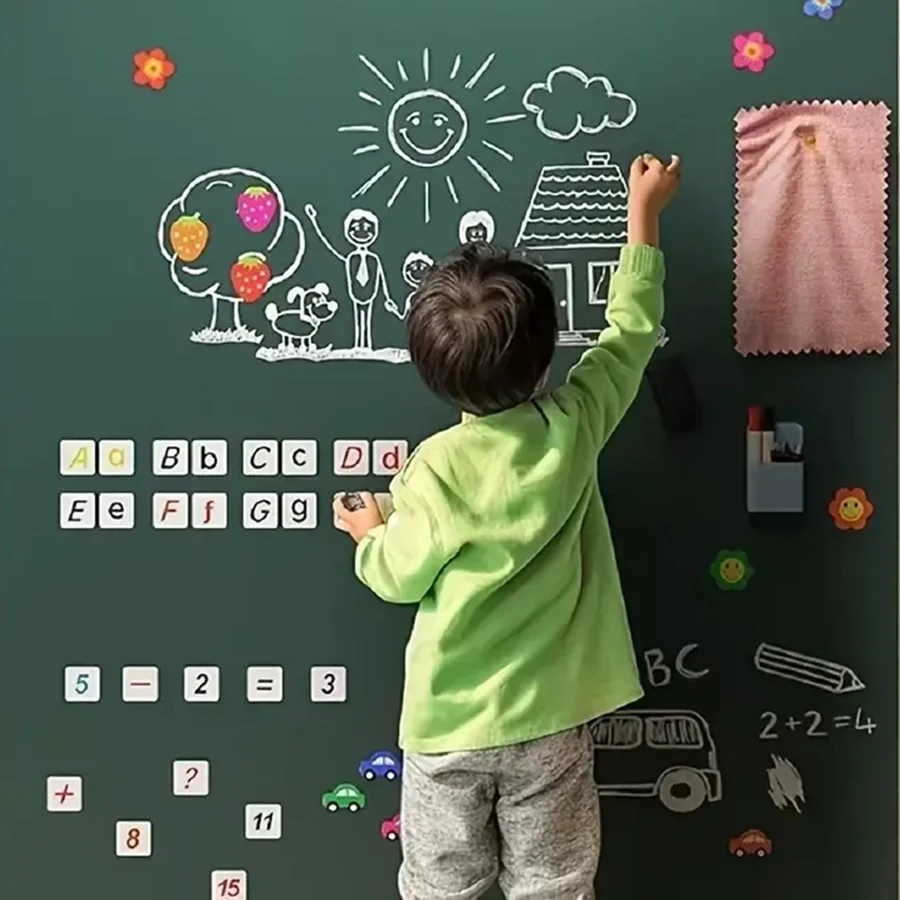 Self-adhesive greenboard magnetic Stickers, Home Graffiti Wall Stickers, Thickened Office Soft Wall Stickers 36"x48" Removable