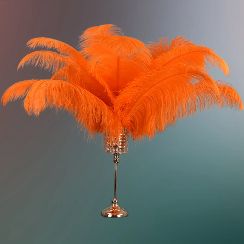 Orangefarbene Straußenfeder-Dekoration 15-70cm/6-28" Große Straußenfedern Künstliche Tischdekorationen DIY Party-Zubehör Dekoration – Detail 3