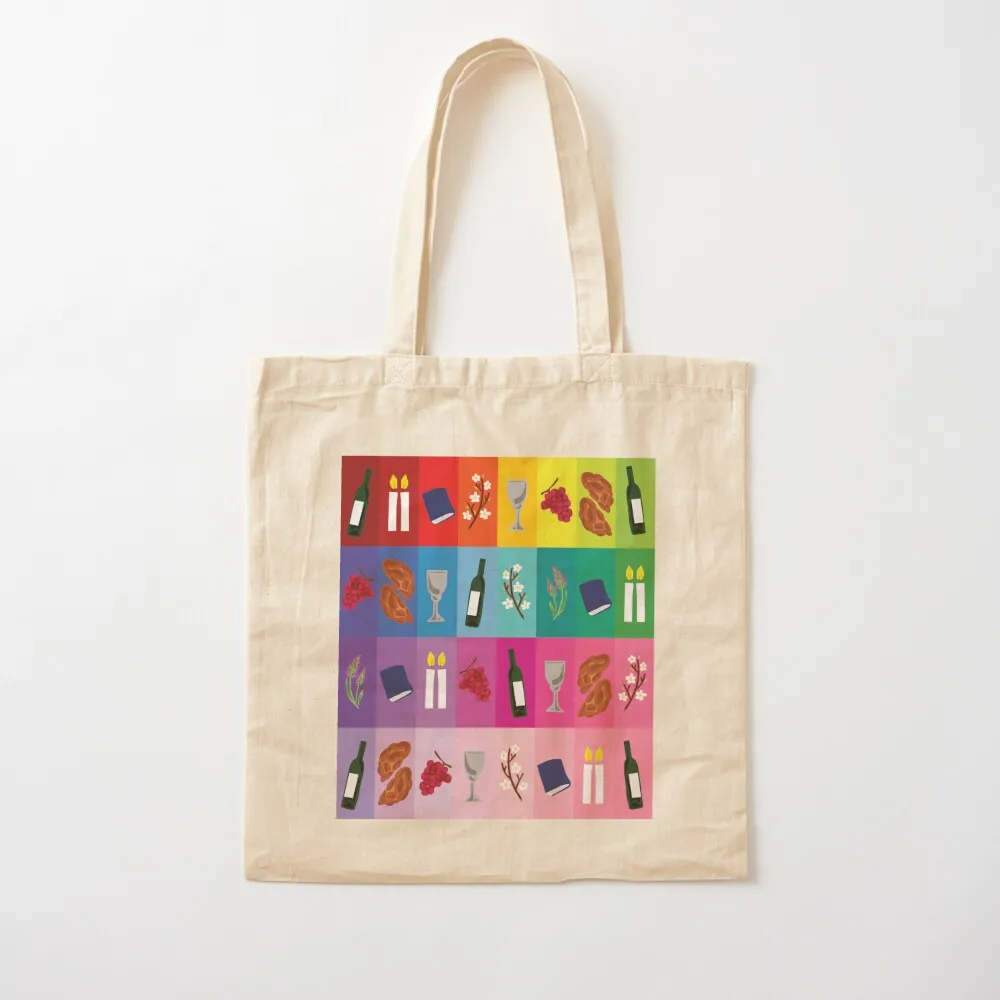 

Shabbat Shalom Spectrum Tote Bag Women's tote shopping trolley canvas Canvas