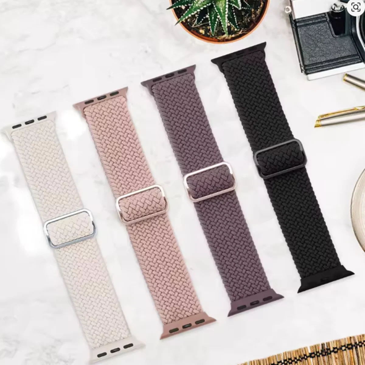 Für Apple IWatch Series 11 10 9 8 7 6 5 4 SE 40/41/42/44/45/46mm Weiches Atmungsaktives Gewebtes Nylon-Armband