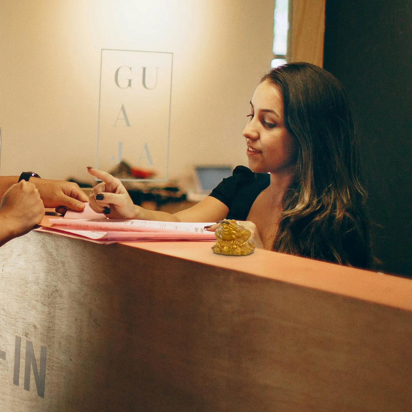 

1Set Golden Feng Shui Toad Ornament Desktop Creative Compact Design Auspicious Decor Home Office Store Opening