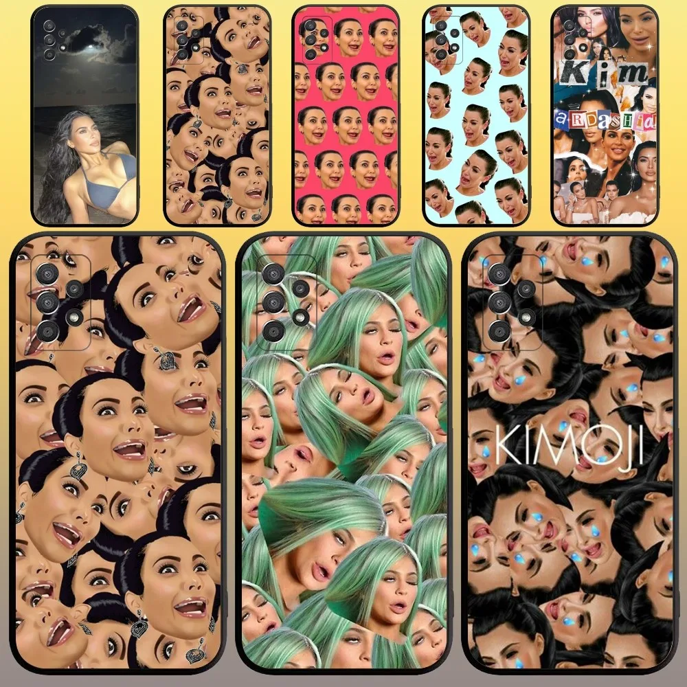 K-Kim K-Kardashian Phone Case for SamsungA 91,80,73,72,71,70,53,52,51,42,41,40,32,31,30,22,21,20,13 S 4G 5G Soft Black Case