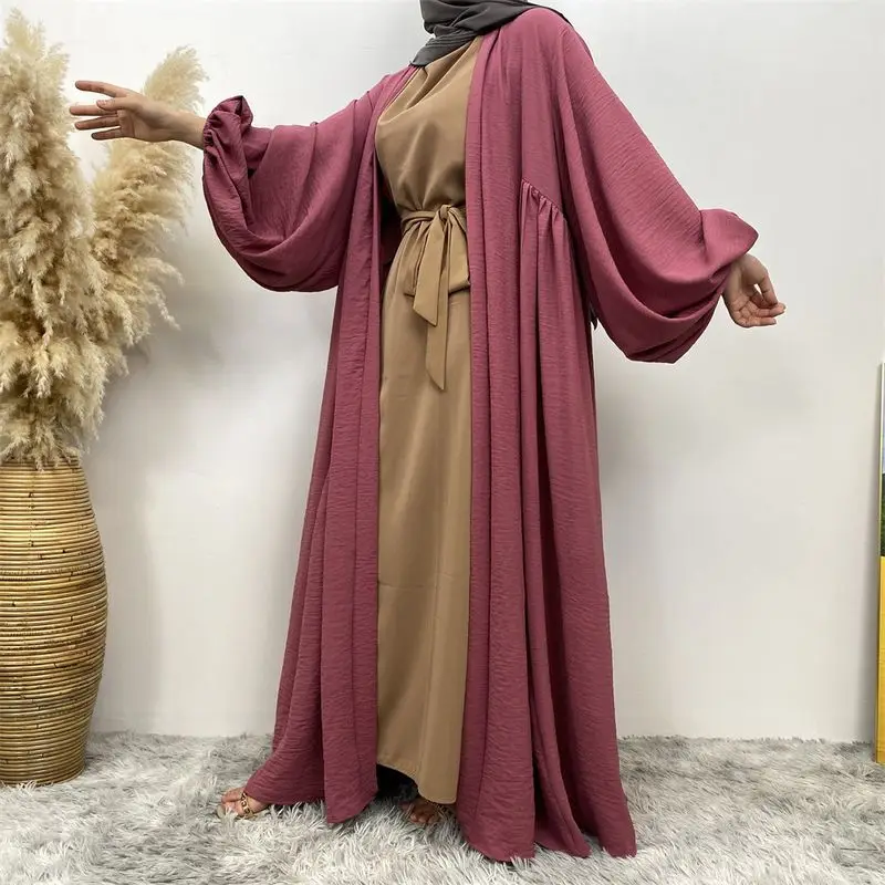 

Арабская одежда Ближнего Востока: Длинный кардиган с эластичными манжетами и складками, для путешествий, туризма в Дубае, из полиэстера.