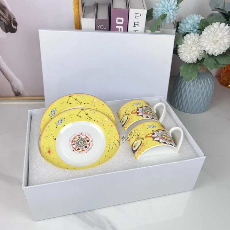 

Afternoon Tea Coffee Cup and Saucer Set Gift Box for Home Office Use Complete Tea Time Collection