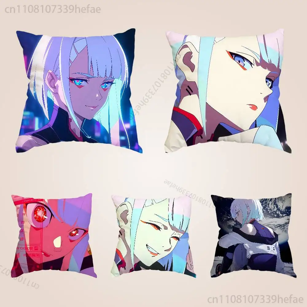

Lucy C-Cyberpunk E-Edgerunners Print Polyester Pillow Case for Valentine gift Home Sofa Cushion Cover Decoration Custom