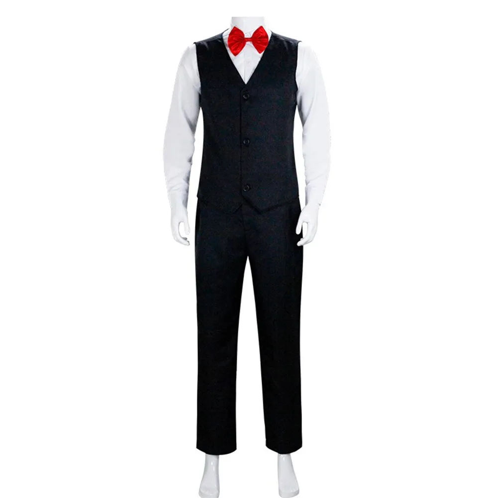 Jigsaw Killer TV Saw Cosplay Traje para Homens Adultos, Uniforme Fantasia, Roupas Fantasia, Acessórios Máscara Halloween, Terno Carnaval