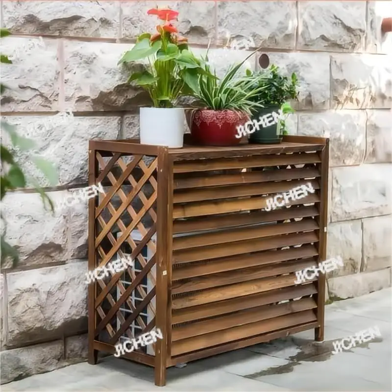 

XH крышка наружного блока кондиционера балконная стойка антикоррозийная деревянная крышка для забора в пасторальном стиле для дома