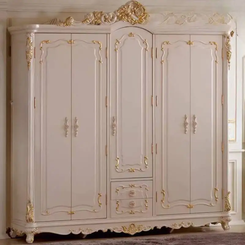 Large Nordic Wardrobes Closet Wooden Style Gold Saving Drawers Wardrobes Storage Cute Space Guarda Roupas Furniture For Home