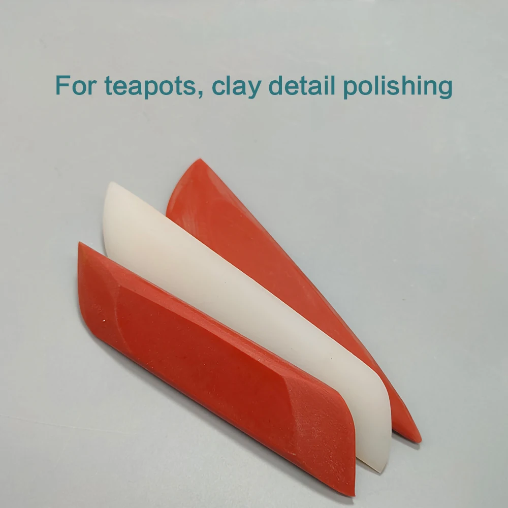 Pottery Tools Purple Clay Teapot Making Polishing Rubber Strip Clay Model Details Polishing Tool DIY Rubber Scraper