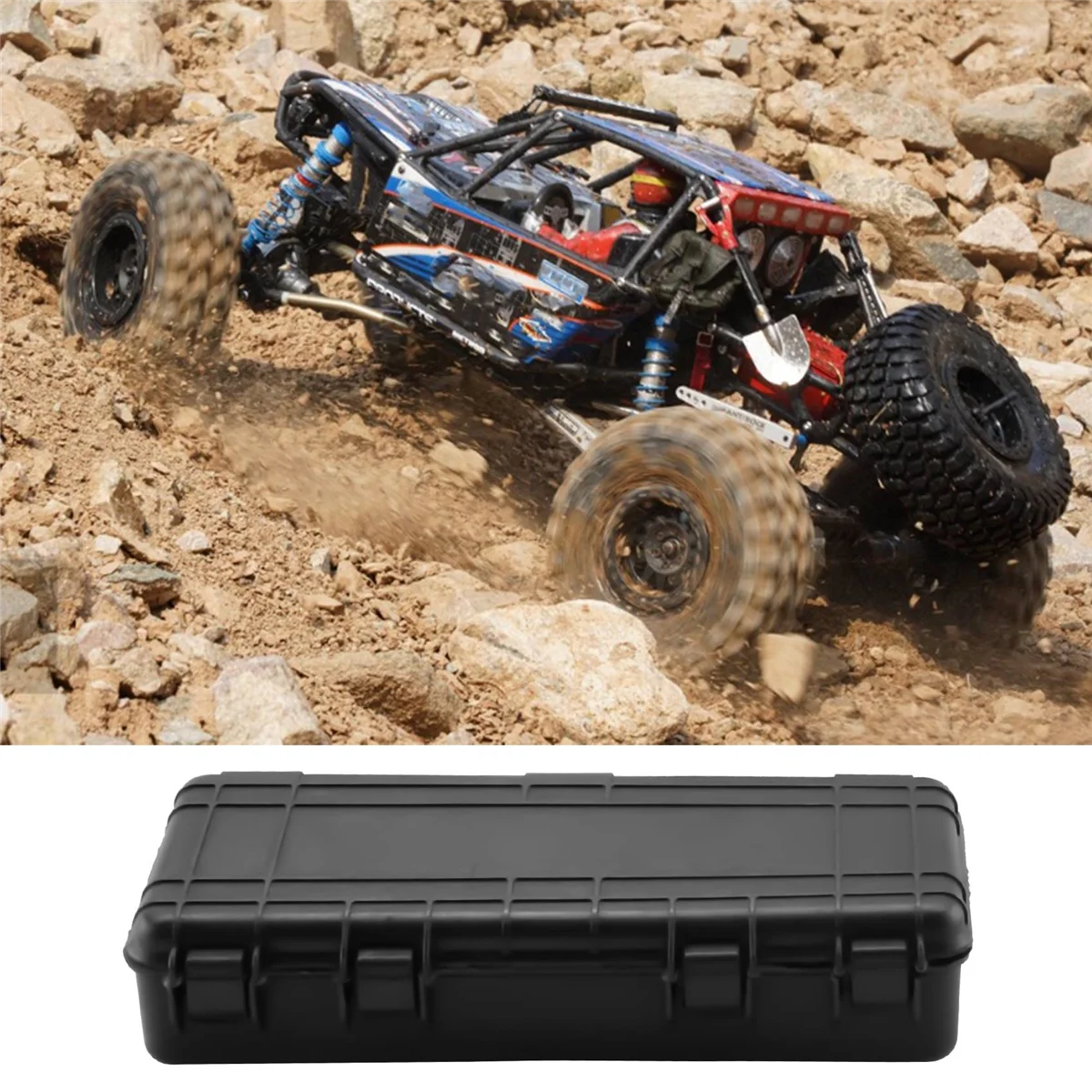 BAAA-3Pcs Plastic Rc Car Storage Box Decoration Tool for Traxxas Trx4 Axial Scx10 90046 D90 1/10 Rc Crawler Accessories Black