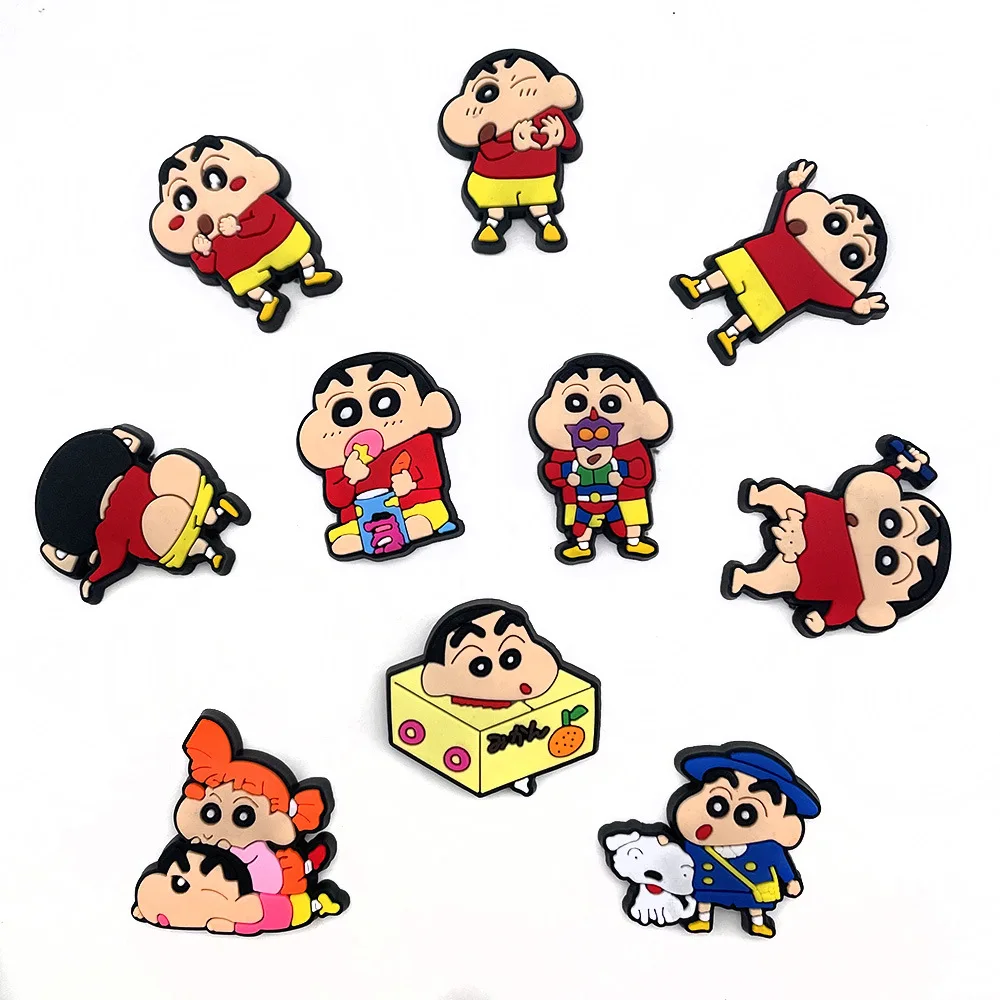 Cute Cartoon Crayon Shin chan Series PVC Charm Shoes Accessories Garden Shoes Clogs Sandals DIY Decoration Birthday Party Gift