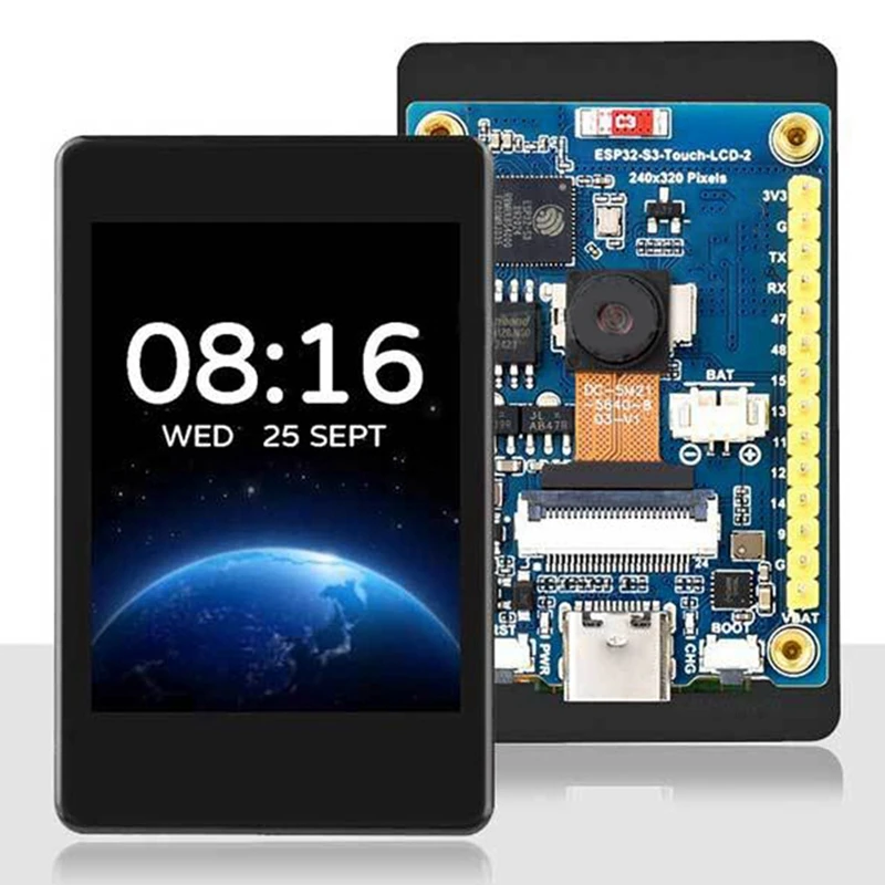 Y51A ESP32-S3-LCD-Camera-Development-Board-No-Touch-with-2-Inch-Display-OV5640-5MP-Camera-QMI8658-Sensor-For-Arduino
