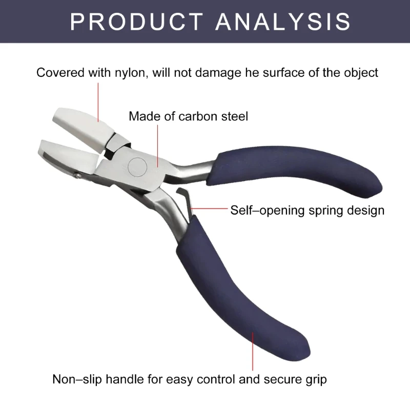 Convenient Nylon Jaw Pliers Flat Nose Pliers Wire Looping Pliers Carbon Steel Texture Small Pliers Suitable for Jewelry DropShip