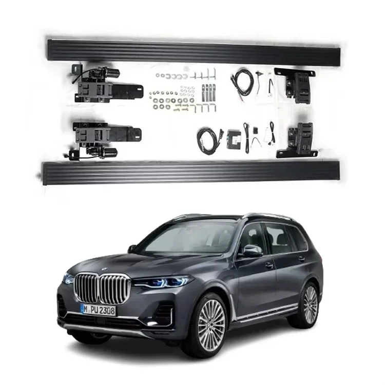 

Running Boards FOR BMW X3 X4 X5 X6 X7 Retractable LED Lash Light Universal Main Foot Pedal Electric Side Steps Running Boards