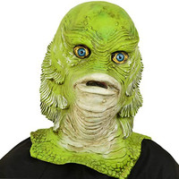 Latex Mermaid Monster Head Set Movie Black Lake Demon Pool Green Fish Monster Mask Makeup Ball Aquatic Animal Fish Head