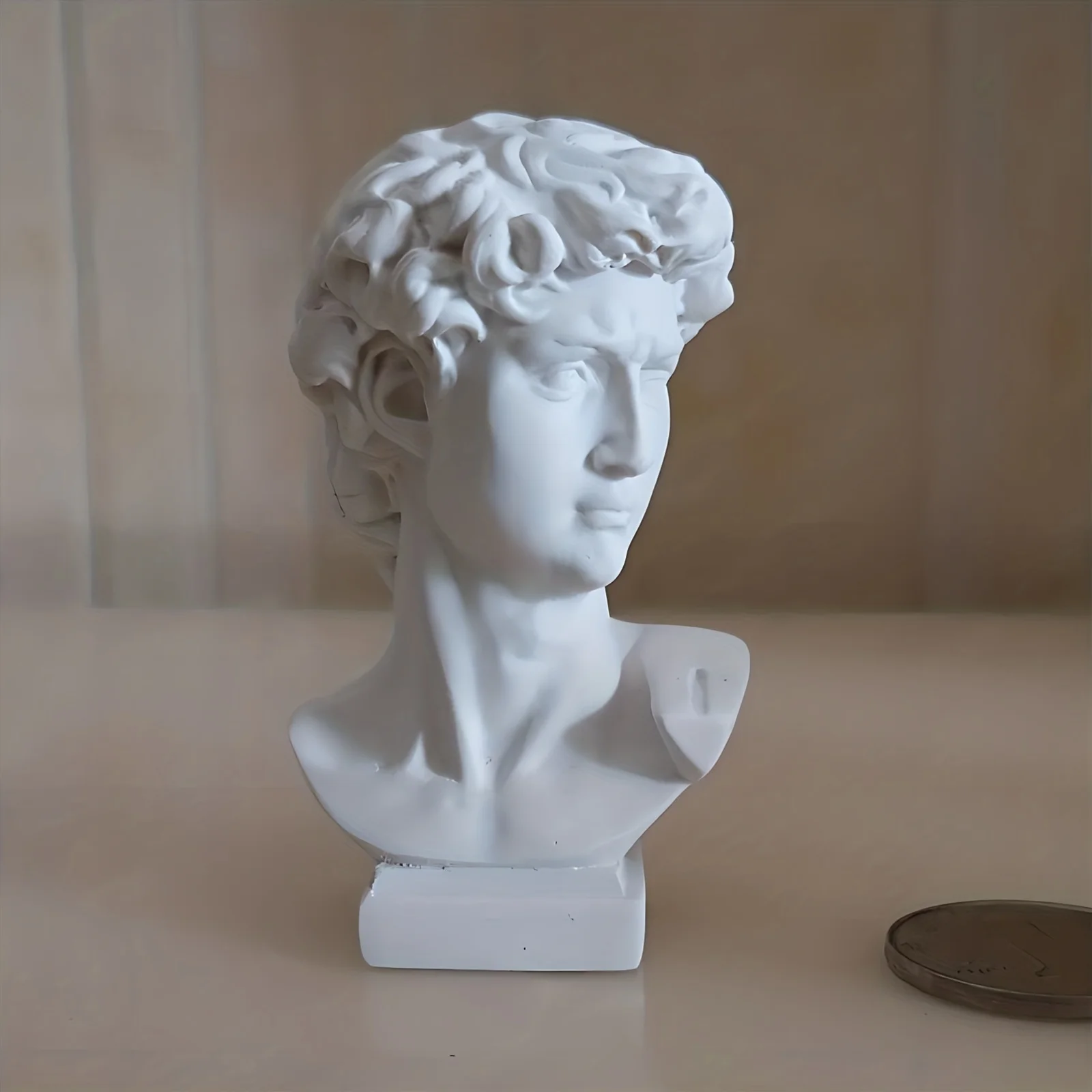 Classic Greek Bust Statue: 7.0cm/2.76in, White Resin, Suitable for Home Decoration, Office, Living Room, and Collection