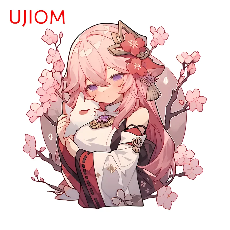 UJIOM Genshin Impact Lovely Yae Miko Wall Sticker Exquisite Practical Bathroom Decal Eye Catching Items Room Decor Poster