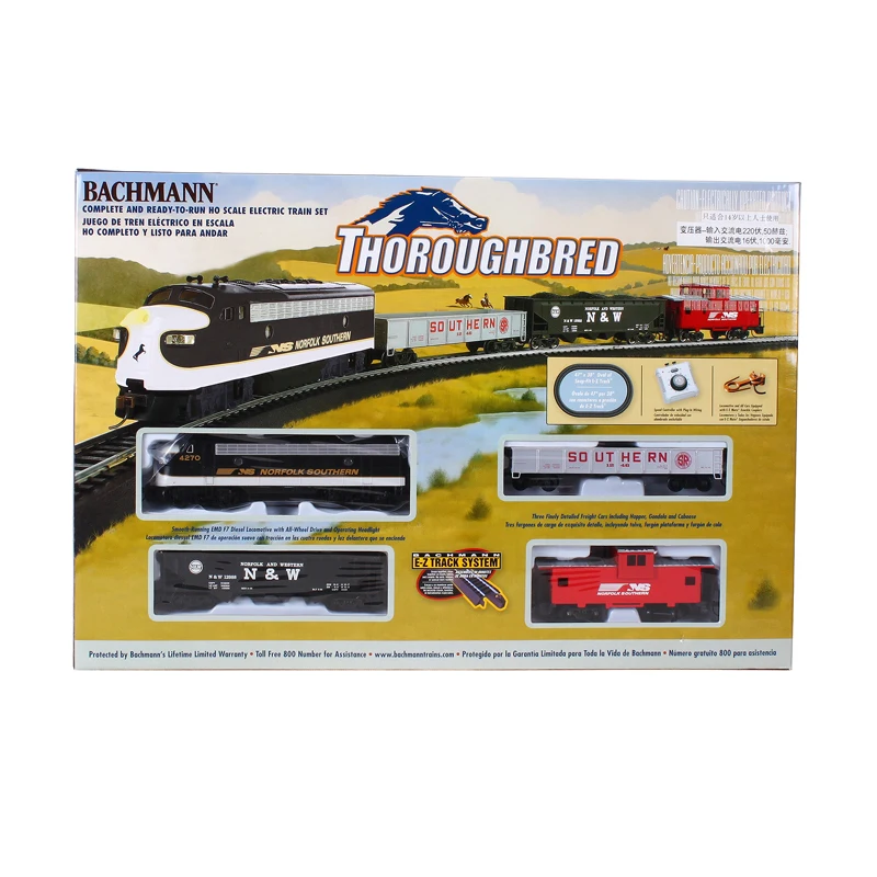 BACHMANN Train Model HO 1/87 American Series Simulation Train Model Set 00691 with Light Track Car Toy