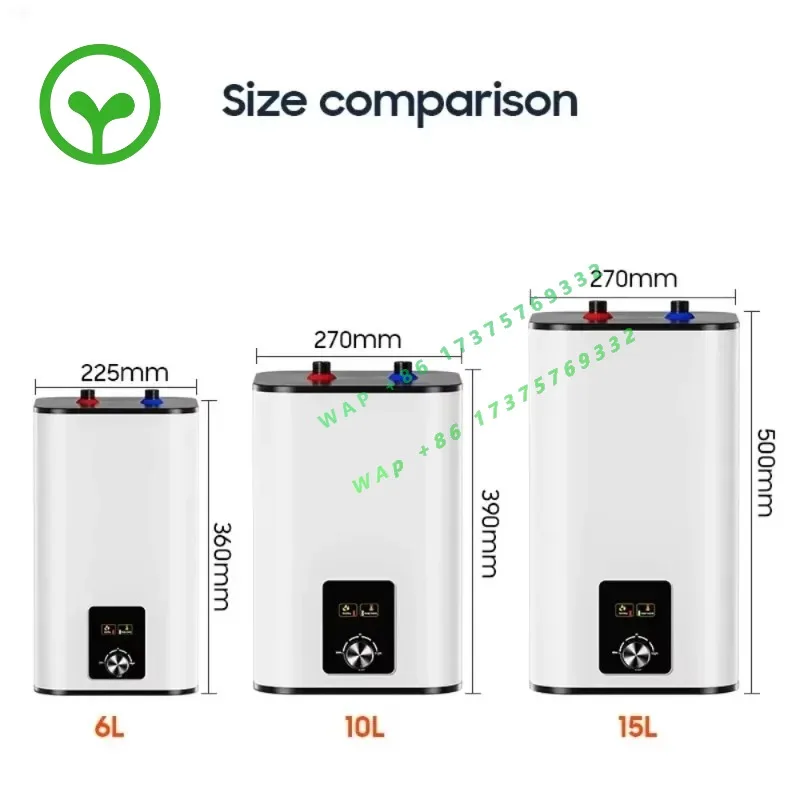 【2026】6L 10L 15L 6 10 15 Liter Chauffe Eau Salle De Bain Tank Storage Under Sink Electric Hot Boiler Water Heater Geyser