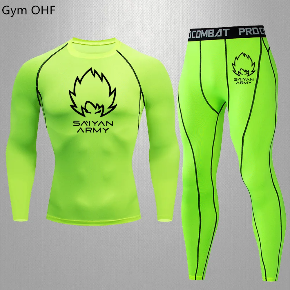 Rashguard-Ensemble de course de fitness pour homme, pantalon d'entraînement de cyclisme, sweat-shirt serré de basket-ball, vêtements de course athlétique