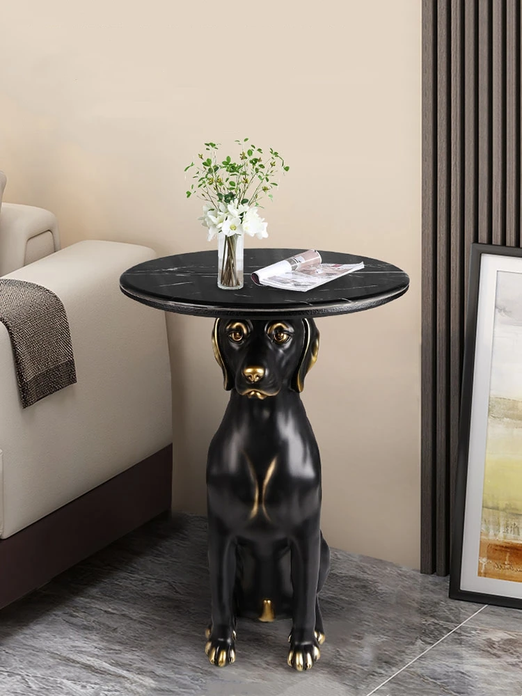 Home Decor Dog Statue Floor Decoration Housewarming Gift Nordic Style Cartoon Animal Sculpture Side Table Creative Coffee Tables