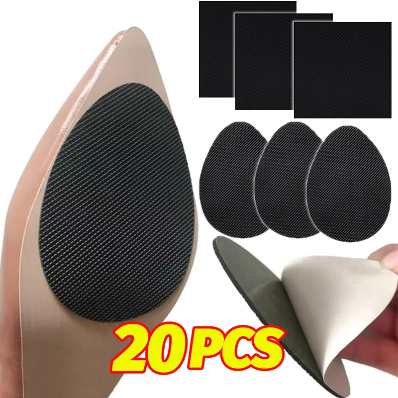 Description Picture 2 of item20Pcs Unisex Self-Adhesive Insole Wear-resistant Tendon Rubber Sole Non-slip Stickers High Heel Forefoot Anti-skid Pad Sole Pads