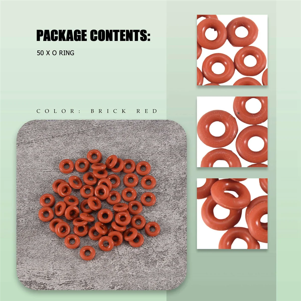 50 個のシリコン O リング シール シーリング ガスケット 3mm x 8mm x 2.5mm
