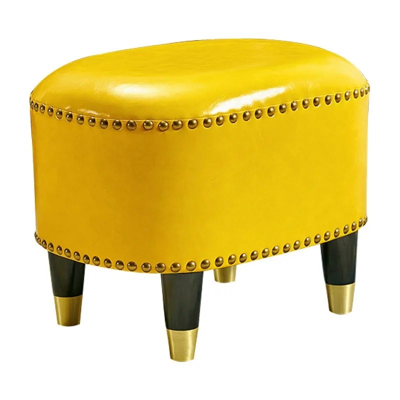 

Home American leather sponge stool household creative sofa shoe stool low shoe stool solid wood light luxury seat pier
