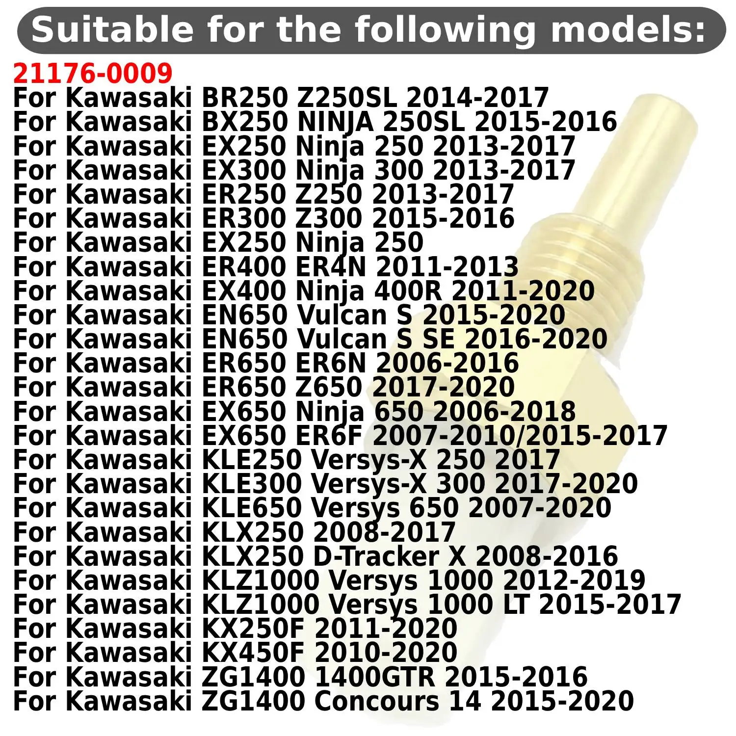 Motorcycle Coolant Radiator Temperature Sensor For Kawasaki EX650